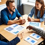 **

A diverse group of office workers collaborating around a table, brainstorming ideas. Some are gesturing enthusiastically, others are listening intently. The atmosphere is positive and collaborative, emphasizing teamwork and shared leadership. The style should be modern and energetic.

**