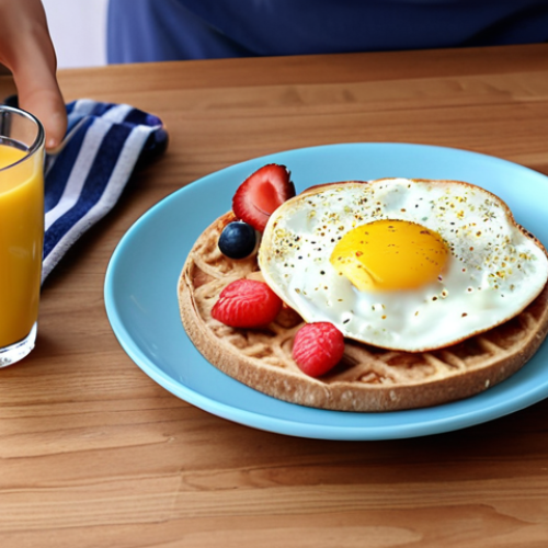 **A short video scene about "Lazy Healthy Breakfast":** Focus on a lifestyle scene, showing quick and easy healthy breakfast ideas that can be made in 5 minutes. Include elements of humor and appeal to a target audience who wants convenience.