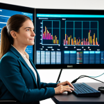 A professional female content creator, adult, engaged in digital storytelling, dressed in a modest business suit, fully clothed, appropriate attire, professional dress. She is in a modern, well-lit digital studio, surrounded by sleek screens displaying data analytics, audience engagement metrics, and creative content elements. A professional microphone setup is visible on a desk. The pose is natural, she is looking thoughtfully at a screen with a slight smile. Perfect anatomy, correct proportions, well-formed hands, proper finger count, natural body proportions. Professional photography, high-resolution, sharp focus, cinematic lighting, ultra-detailed, safe for work, appropriate content, fully clothed, professional, family-friendly.