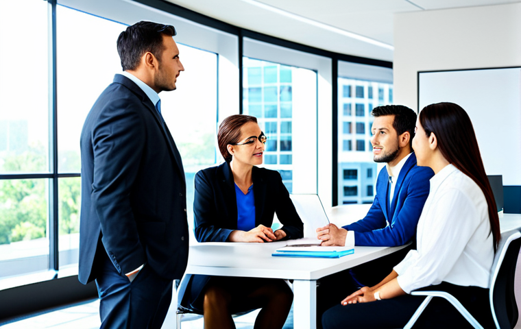 스토리텔러 직무와 관련된 성공 전략 - Inspiring Team Meeting**

"A diverse team of professionals engaged in a dynamic meeting, listening i...