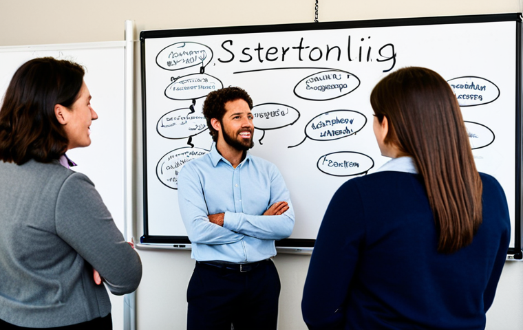 스토리텔러 직무와 관련된 성공 전략 - Business Presentation with Visuals**

"A businesswoman in a modest business suit giving a presentati...