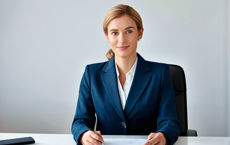 스토리텔러가 되기 위한 커뮤니티 활동 - **

Professional businesswoman in a modest business suit, sitting at a desk in a modern office, full...