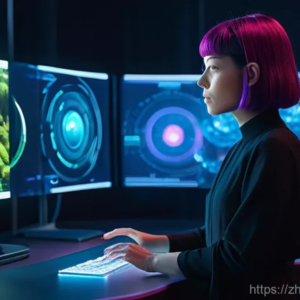 스토리텔러 관련 대학 전공 추천 - **Prompt:** A futuristic, elegant female VR content designer in her late 20s, with a stylish bob hai...