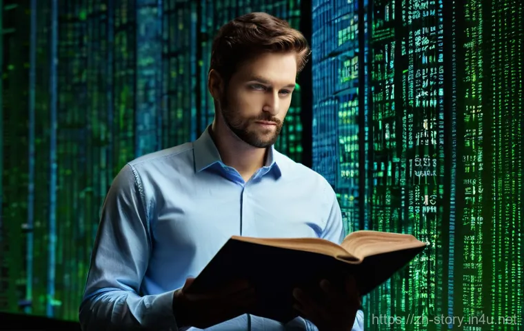 스토리텔러 전문 코칭 사례 - Image Prompt 1: The Illuminated Storyteller in a Sea of Information**