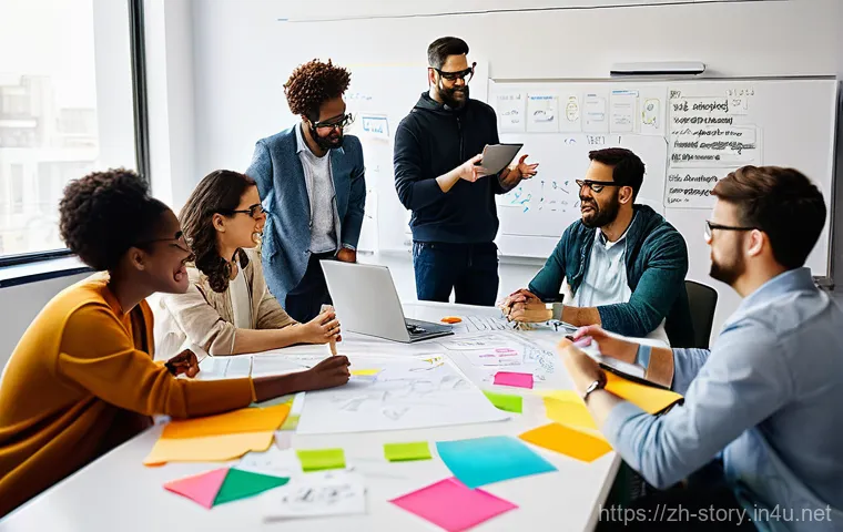 스토리텔러 직무에서의 스토리 제작 능력 향상 방법과 사례 분석과 연구 - **Prompt:** A young adult, wearing a stylish yet modest outfit, stands in a dynamic, futuristic art ...