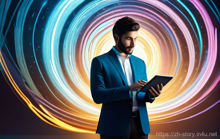 스토리텔러와 디지털 시대의 도전 과제 - **Prompt 1: The Luminous Storyteller**
    "A confident male or female content creator, appearing to...