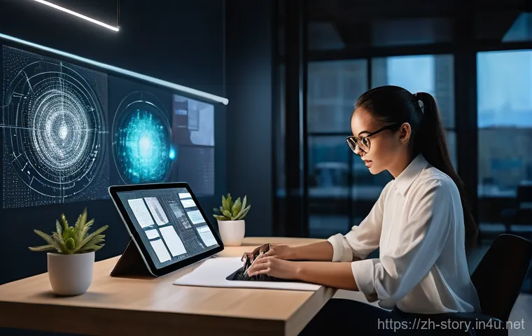 스토리텔러와 디지털 시대의 도전 과제 - **Prompt 2: The Expert's Sanctuary**
    "A diligent adult, male or female, in their late 30s to ear...