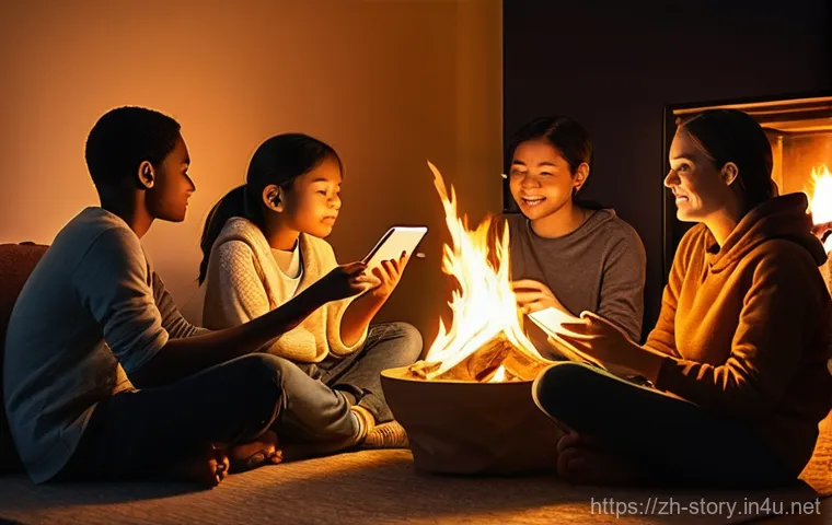 스토리텔러 직업의 사회적 영향과 역할 분석 - **Prompt 1: The Warmth of Human Stories in a Digital Age**
    A cozy, warmly lit indoor scene. A di...