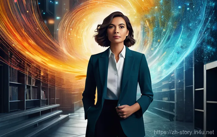 스토리텔러 자격증 중점 과목 분석 - **Prompt 1: The Storyteller's Beacon**
    A dynamic, wide-shot illustration of a content creator, a...