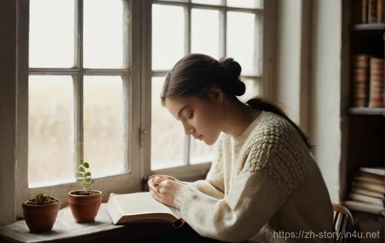스토리텔러가 만드는 스토리의 기본 틀 - **Prompt 1: The Weight of Thought**
    A young woman in her early twenties, dressed in a soft, long...