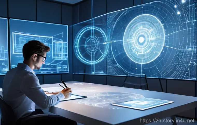 스토리텔러 분야의 유명 인물 - A vibrant and futuristic scene showcasing "narrative upgrade in the digital age". A dynamic individu...