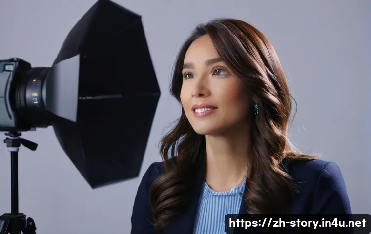 스토리텔러의 기본 장비 및 도구 - **Prompt 1: Capturing the Story's Voice with Professional Audio**
    A focused female content creat...