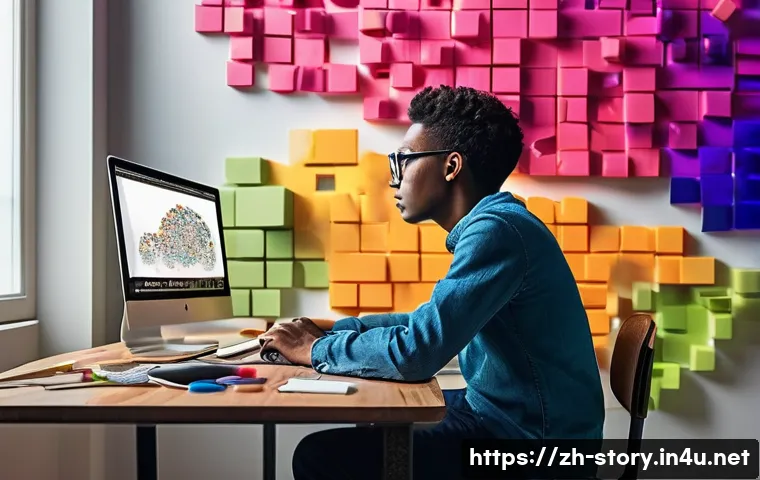 스토리텔러 실무에서의 창의적 문제 해결 사례와 전략 분석과 연구 - **Prompt:** "A content creator with a thoughtful, inspired expression sits at a modern, minimalist d...