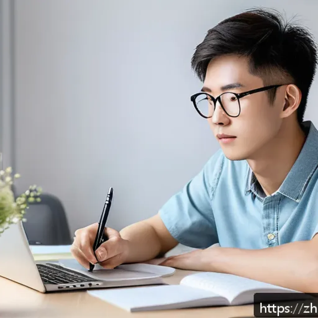 스토리텔러 자격증 시험 일정 - A focused young adult Chinese student sitting at a modern study desk in a bright room, surrounded by...
