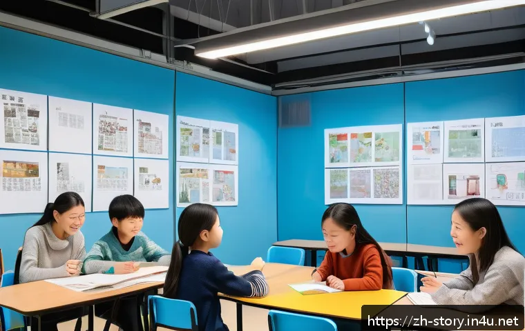 스토리텔러 관련 학위 및 학위 과정 - A diverse creative writing classroom scene set in a modern studio with students from various cultura...