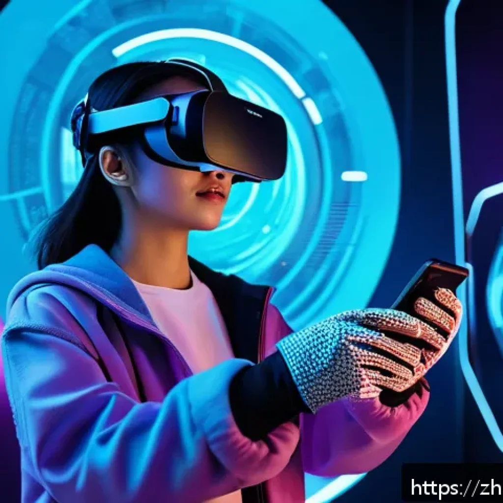 스토리텔러 직업의 미래 전망 - A futuristic immersive storytelling scene inside a high-tech VR environment, featuring a young adult...