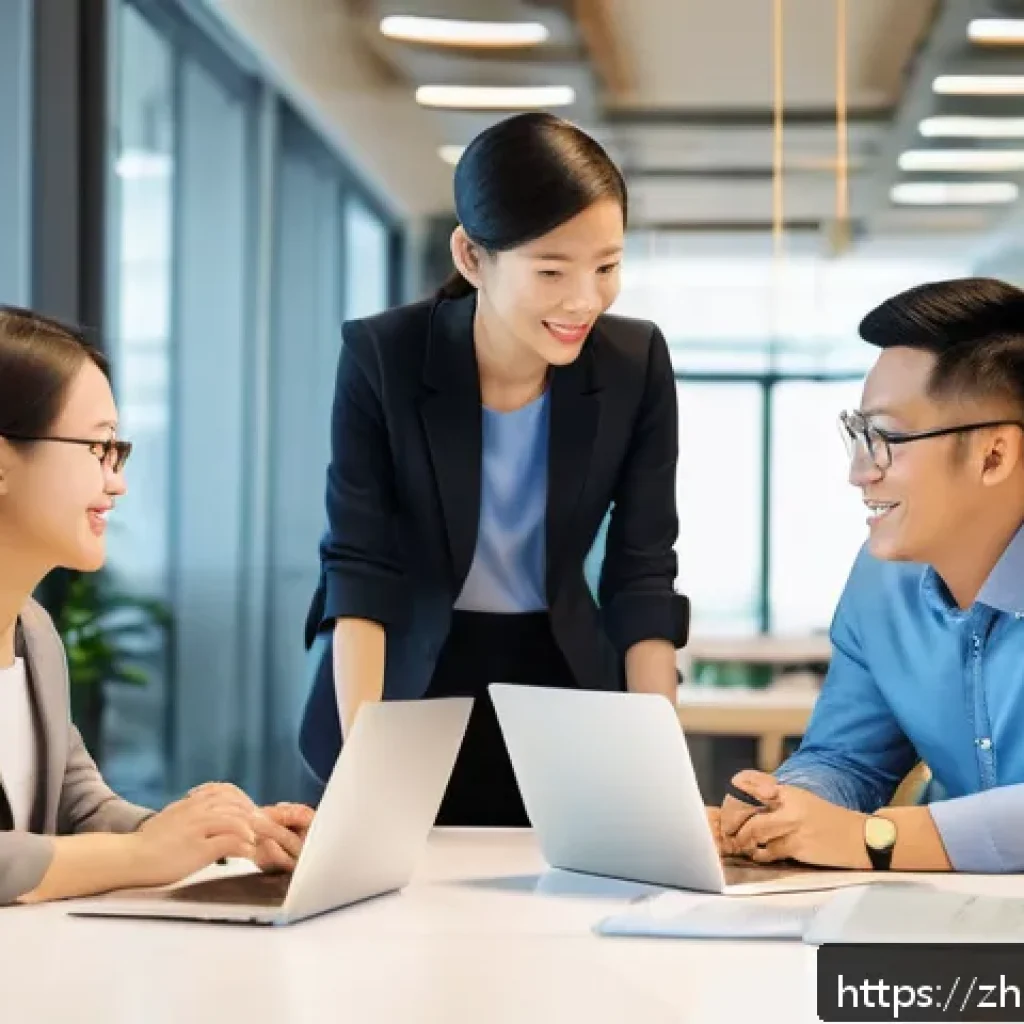 스토리텔러 직무와 관련된 리더십 기술 - A modern, diverse corporate team engaged in a sincere communication session within a bright, open of...