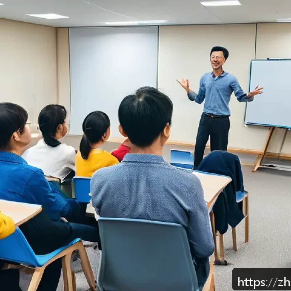 스토리텔러 자격증의 난이도 분석 - A professional storytelling workshop scene featuring a diverse group of adults practicing oral story...