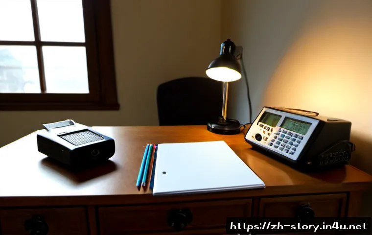 스토리텔러 실기 준비를 위한 도구 - Photorealistic storytelling practical-exam preparation desk, neatly arranged blank cue cards, a hand...