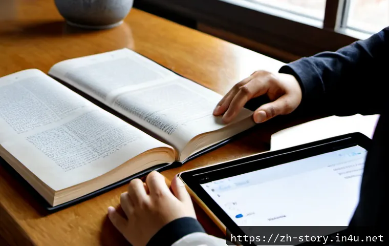 스토리텔러와 퍼블리싱의 관계 - Photorealistic editorial workspace showing a thoughtful storyteller at a wooden desk, arranging hand...
